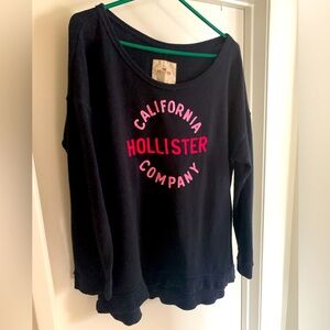 Hollister Womens Relaxed Fit Oversized L Crewneck Sweatshirt